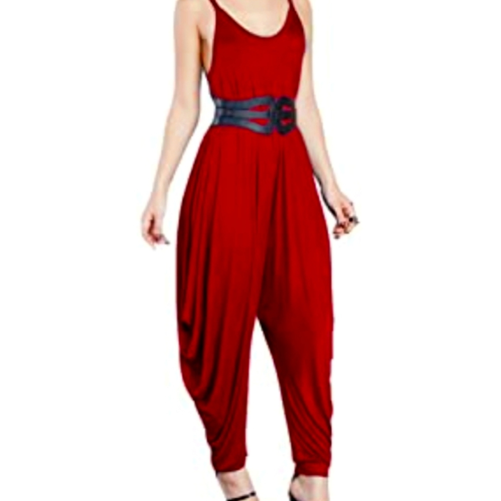 Women's Punk Spaghetti Strap Jumpsuit V